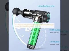 4 - Head Rechargeable Carbon Fiber Handheld Massager Gun 6 Hours Working Time