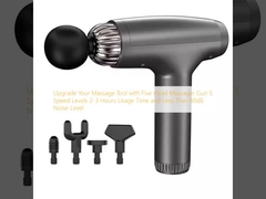 Upgrade Your Massage Tool with Five Head Massager Gun 5 Speed Levels 2-3 Hours Usage Time and Less Than 60dB Noise Level