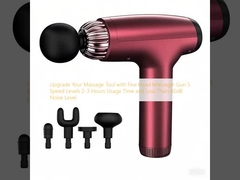 Upgrade Your Massage Tool with Five Head Massager Gun 5 Speed Levels 2-3 Hours Usage Time and Less Than 60dB Noise Level