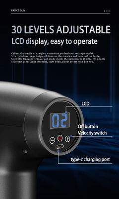 3 Modes Deep Tissue Massage Gun With Replaceable Battery 2500mah
