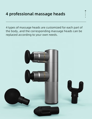 Double Head Smart Fascia Gun 8 Massage Attachments Mini Fascial Gun