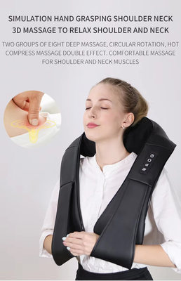FCC ROHS Cordless Neck And Shoulder Massager With Heat And Remote Control