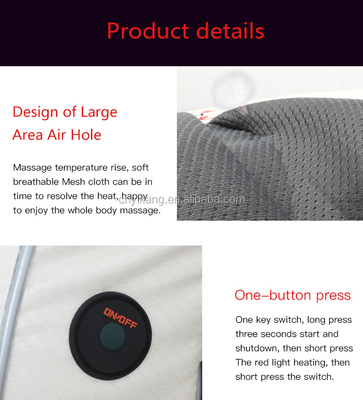 ROHS Approval Neck Pillow With Heat And Massage 24W Power Consumption
