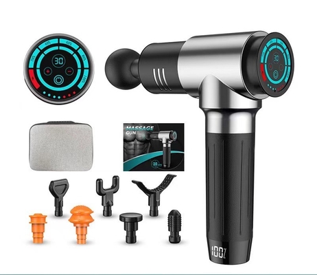 Powerful Rechargeable Carbon Fiber Massage Gun with Adjustable Arm and LCD Screen 9.8 X 7.9 X 2.4 Inches