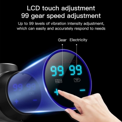 Professional Powerful Massage Gun with 99-Speed and 8 Massage Heads LCD Touch Fascia Gun