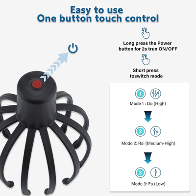 Customized Color Logo Adjustable Strap Octopus Claw Scalp Massager for Head/Scalp