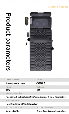 10  vibration heads massage mat mattress relax with detachable pillow 